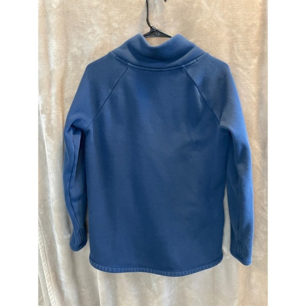 Athleta Cozy Karma Fleece Pullover Women's‎ Small Blue Asym 1/4 Zip Mock Neck - Picture 6 of 10